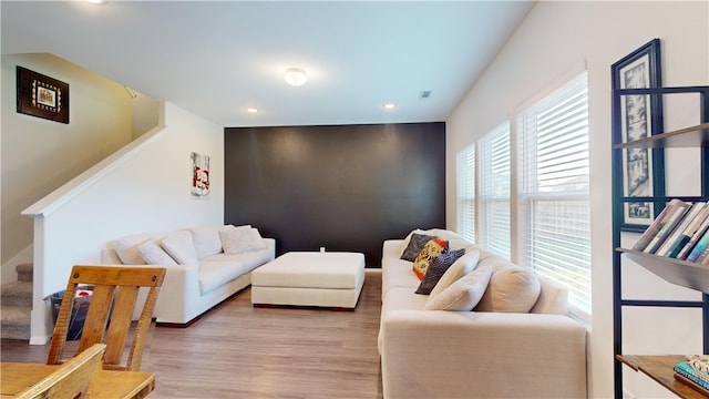 living room featuring hardwood / wood-style flooring