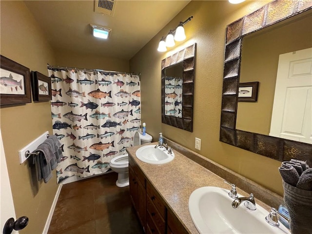 471 Mcphearson Ter, Calico Rock, AR 72519 - full bath with a sink, toilet, visible vents, and tile patterned floors
