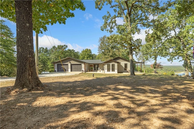 ranch-style home with a garage