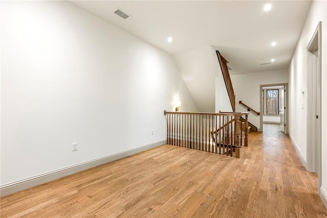 empty room featuring light wood-type flooring