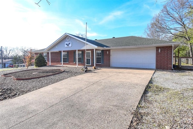 1 Hartlepool Dr, Bella Vista, AR 72715 - ranch-style house with driveway, a garage, and brick siding
