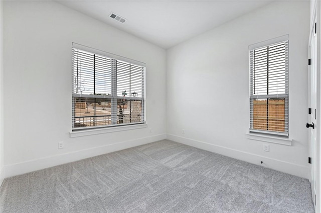 carpeted spare room with plenty of natural light