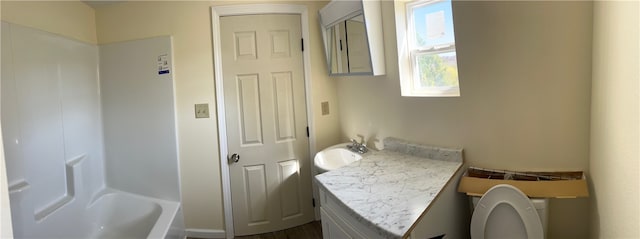 bathroom with toilet and vanity