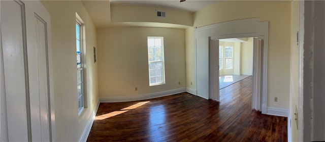 foyer featuring dark wood-type flooring