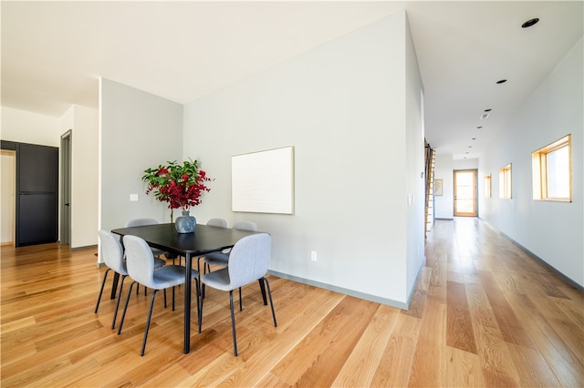 dining room featuring light hardwood / wood-style floors