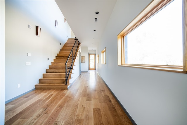 hall featuring light hardwood / wood-style floors