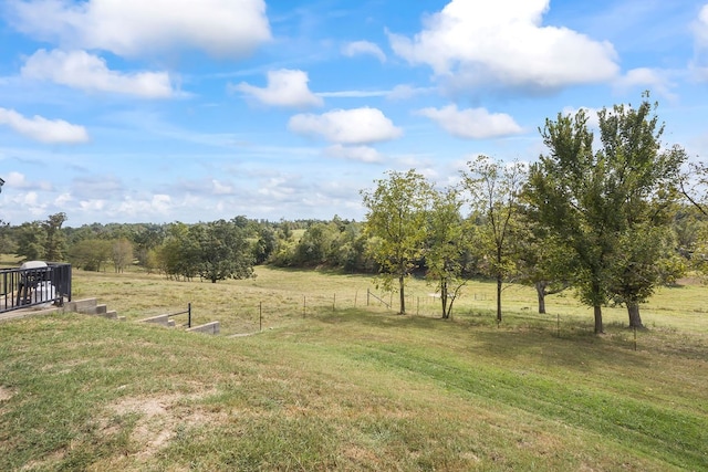 view of yard with a rural view