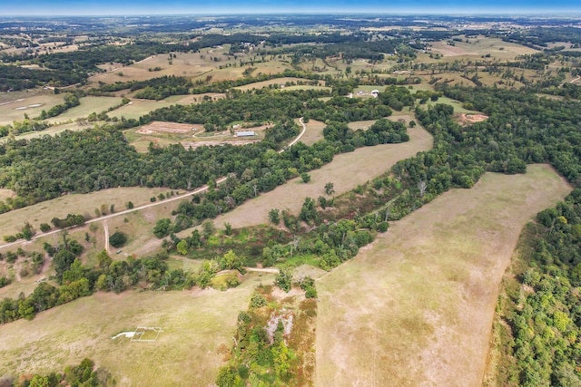 aerial view featuring a rural view