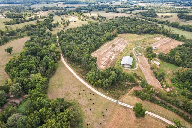 drone / aerial view featuring a rural view