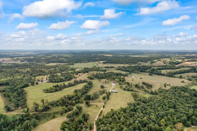 aerial view with a rural view