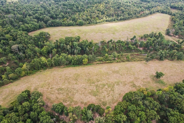 birds eye view of property featuring a rural view