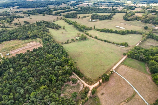 drone / aerial view with a rural view