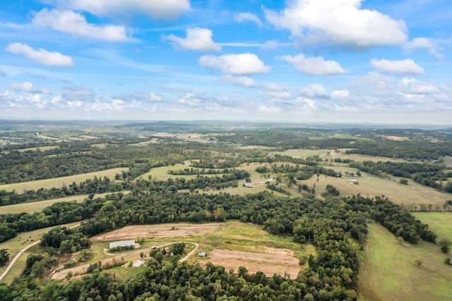 aerial view featuring a rural view