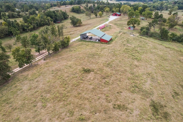 bird's eye view with a rural view