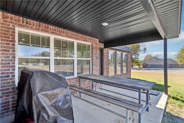 view of patio with area for grilling