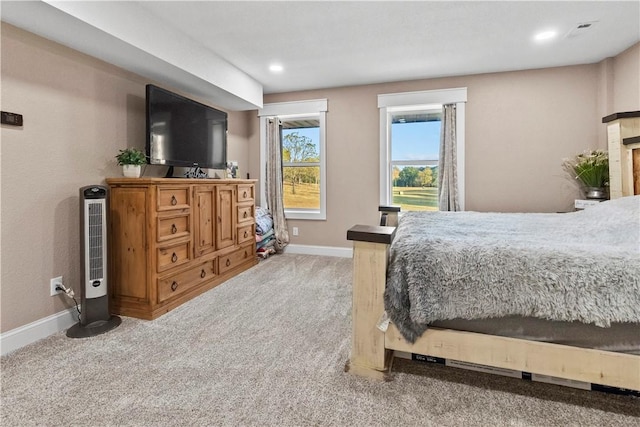 13136 Cedar Grove Rd, Lead Hill, AR 72644 - bedroom with baseboards, carpet flooring, and recessed lighting