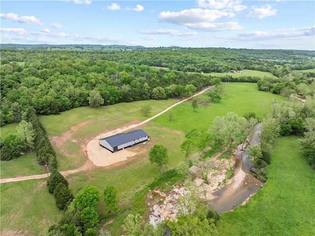 13136 Cedar Grove Rd, Lead Hill, AR 72644 - aerial view featuring a view of trees and a rural view