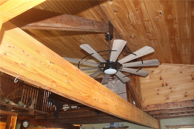 room details featuring wood ceiling and wooden walls