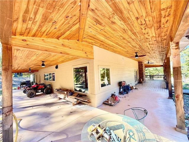 view of patio / terrace featuring ceiling fan