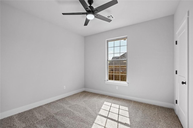 825 Baker St, Pea Ridge, AR 72751 - unfurnished bedroom with visible vents, carpet flooring, ceiling fan, and baseboards