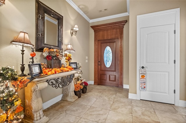 entrance foyer with ornamental molding