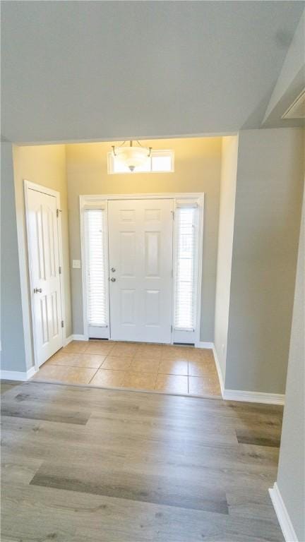 foyer entrance featuring light hardwood / wood-style floors