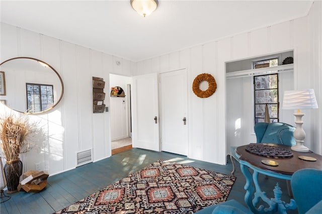 interior space with hardwood / wood-style floors