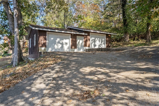 view of garage