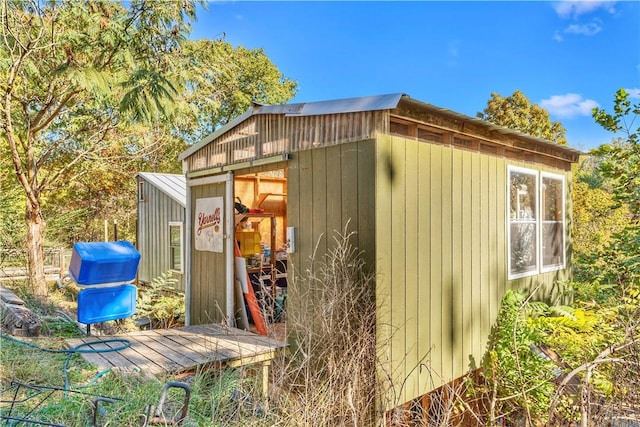 view of shed