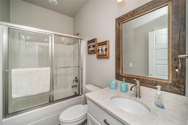 114 Ledgewood, Berryville, AR 72616 - full bath featuring toilet, vanity, and shower / bath combination with glass door