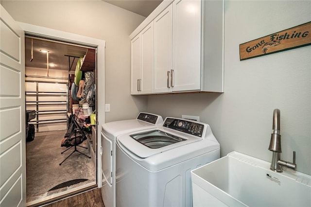 114 Ledgewood, Berryville, AR 72616 - laundry room featuring separate washer and dryer and cabinet space