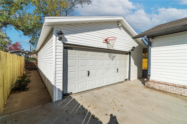 view of garage