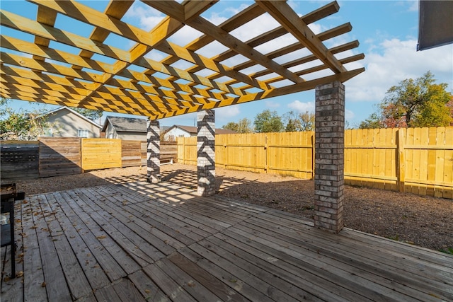 deck featuring a pergola