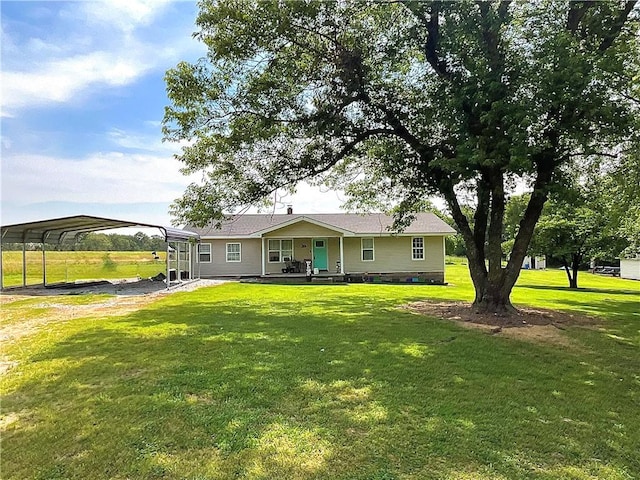 52720 S 680, Colcord, OK 74338 - back of property featuring a detached carport, a yard, and covered porch