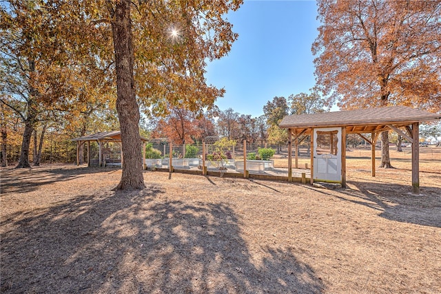 view of yard with a gazebo