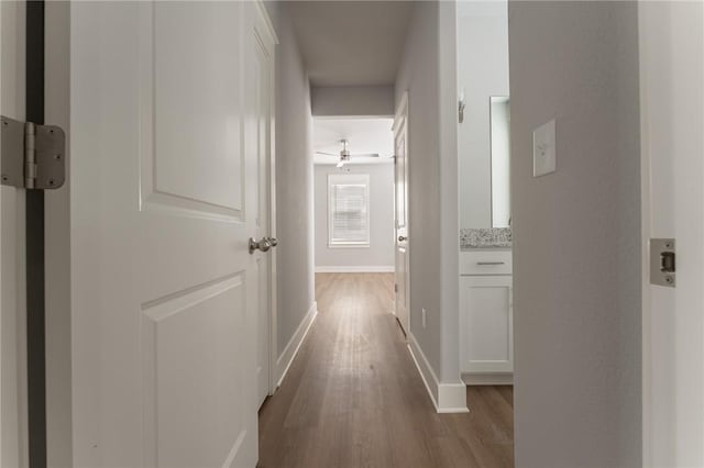 hall featuring hardwood / wood-style flooring