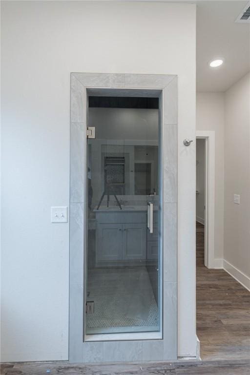 interior space with wood-type flooring