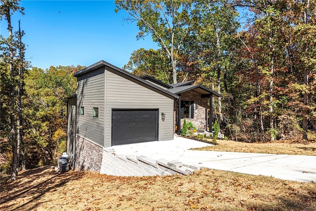 view of home's exterior featuring a garage