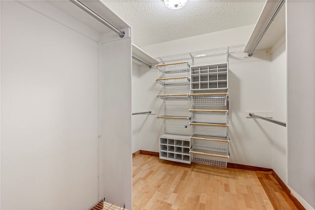 spacious closet featuring hardwood / wood-style floors