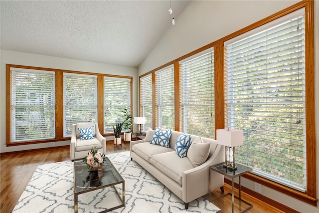 sunroom / solarium with lofted ceiling