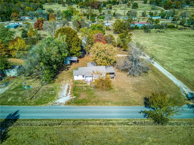 aerial view featuring a rural view