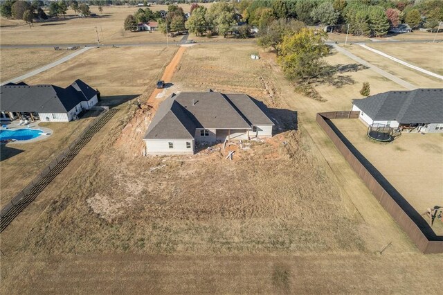 aerial view with a rural view