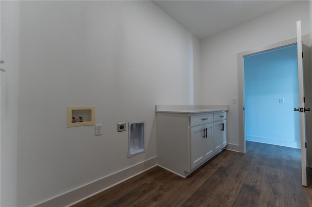 laundry room featuring washer hookup, dark hardwood / wood-style floors, and hookup for an electric dryer