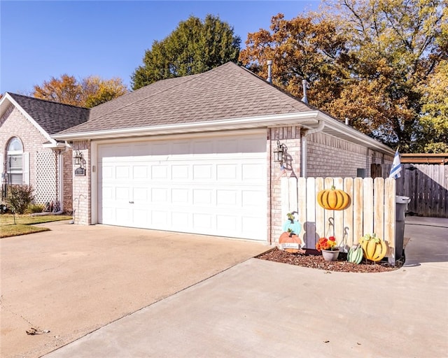 exterior space featuring a garage