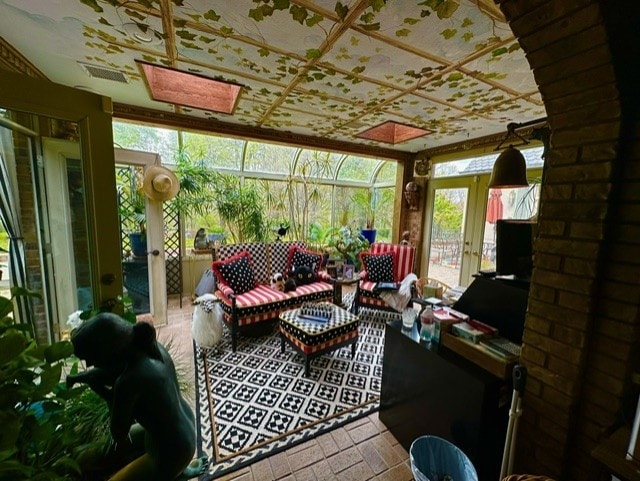 sunroom with french doors