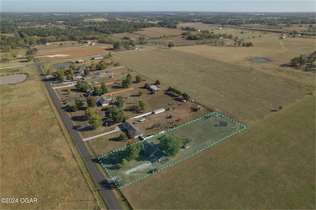 aerial view featuring a rural view