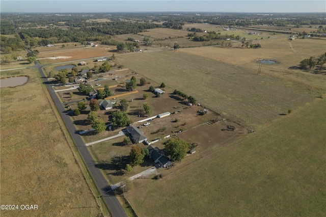 aerial view featuring a rural view