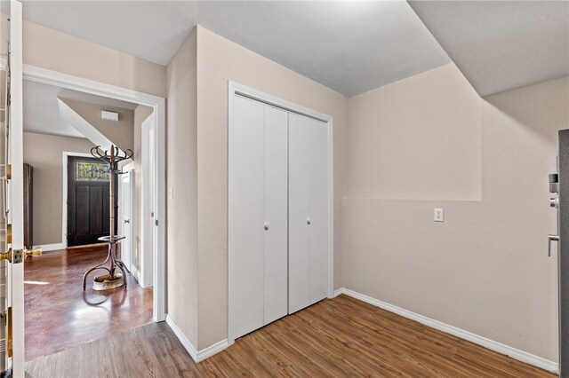 interior space with hardwood / wood-style floors