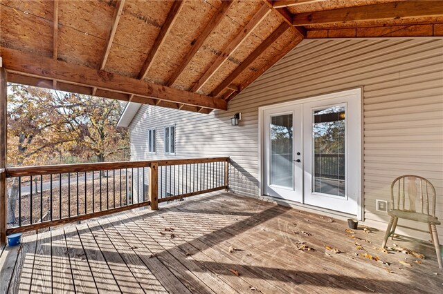 deck featuring french doors