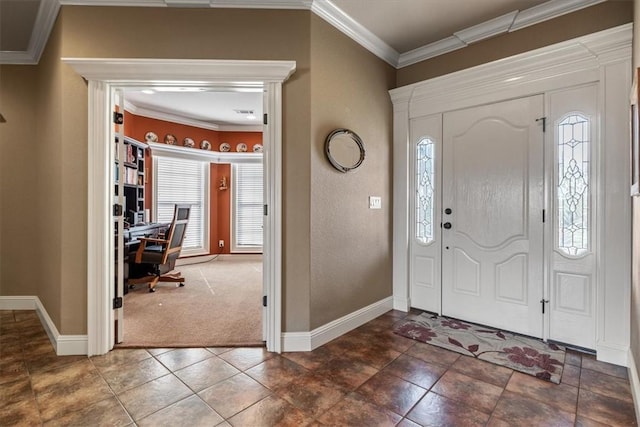 14600 S Mountain, Lowell, AR 72745 - foyer featuring healthy amount of natural light, ornamental molding, baseboards, and carpet